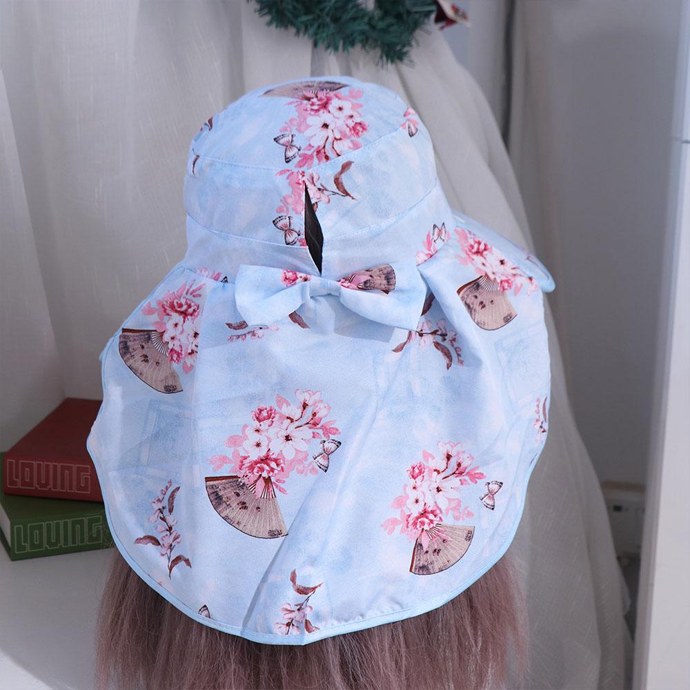 Wide-Brimmed Sunshade Shawl Cap Flower Neck Protection Hat Picking Tea Hat Mother's Day Gift