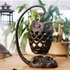 European Style Courtyard Ornaments Cast Iron Retro Owl Pinecone Candlestick Iron Art Hanging Lamp Home Decoration Candle Holder