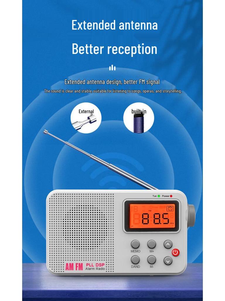 New AM FM SW All-Band Portable Radio with LCD Display & Super Bass Sound