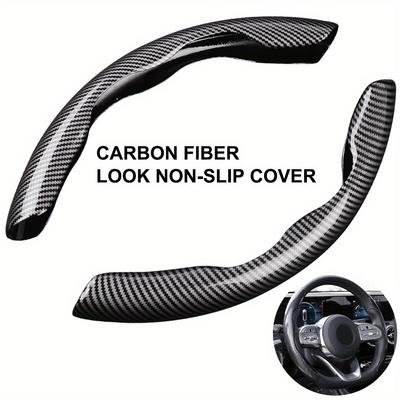 15 Inch Carbon Fiber Universal Steering Wheel Cover - Non-Slip, Odor-Free, Stylish Black Design - Perfect Car Accessories for Women,
