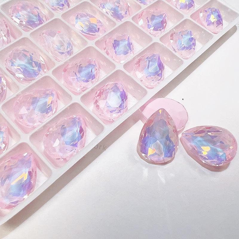 K9 13x18mm Teardrop Mocha Diamond Acetate Jewelry DIY Accessories