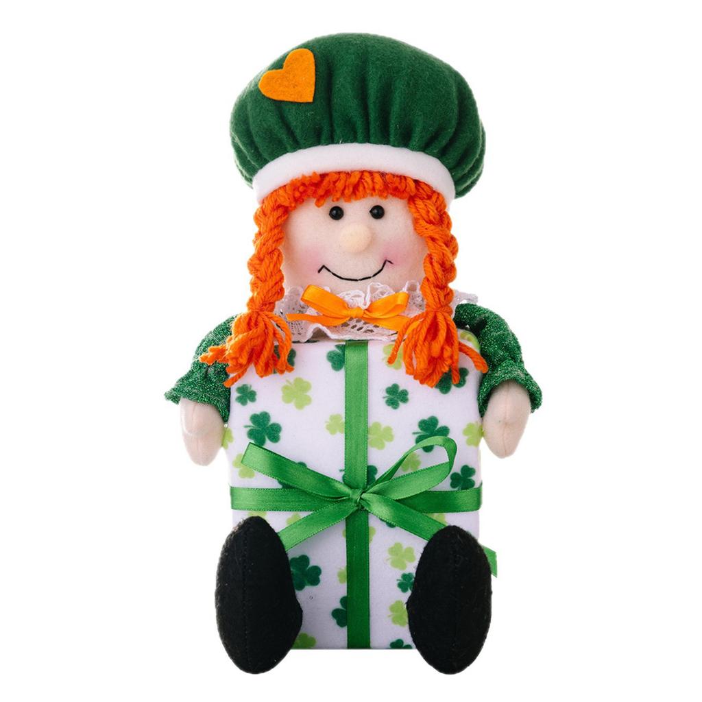 Green Hat Plush Ornament Irish Theme Holiday Home Figurine Decor Gift Charming Gnome Plush Doll Add Good Luck And Joy