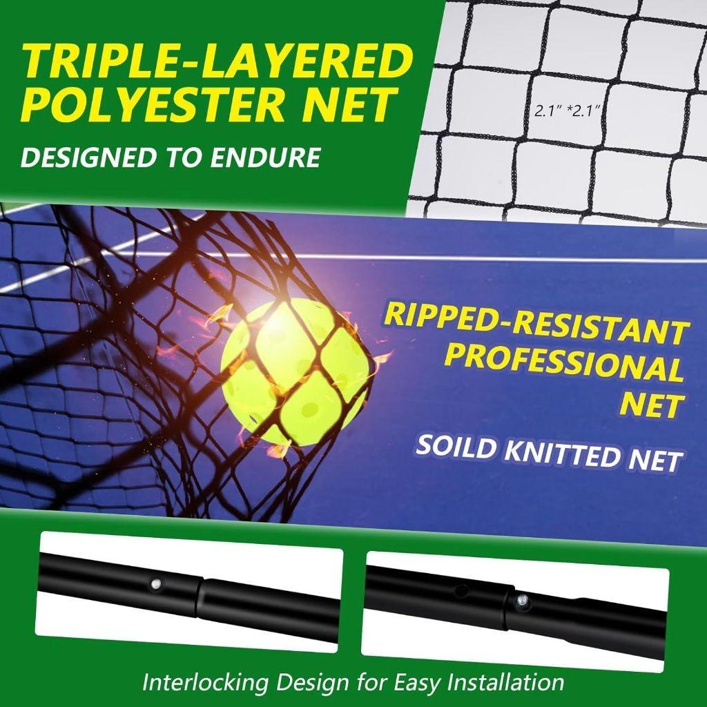 Portable Outdoor 22 FT Pickleball Net Professional Pickle Ball Game Net System Backyards Pickle Ball Training Supplies Set