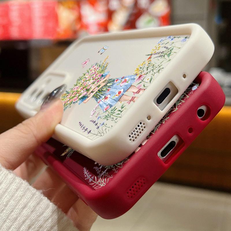 Чехол с цветочным принтом для Samsung S24 S23 Ultra S22 S21 S20 FE A55 A54 A53 A52 A35 — фото 5