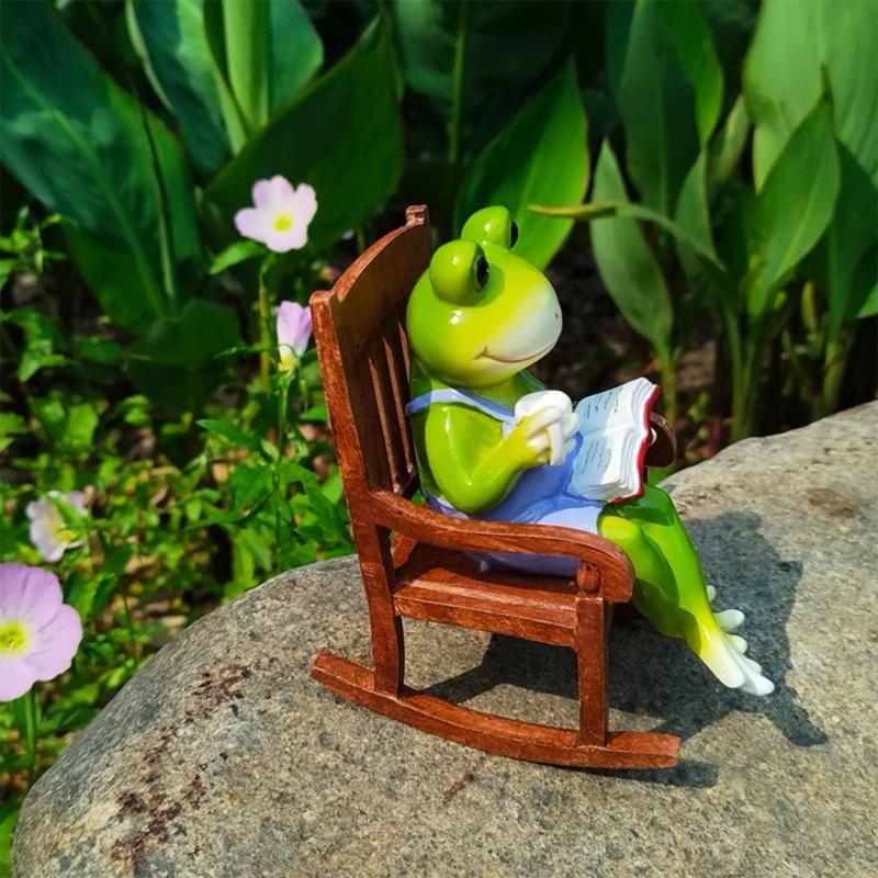 Charm Resin Animal Sculpture Artistic Figure With Tiny Couch Home Decors For Collectors Eye Catching Animal Decors