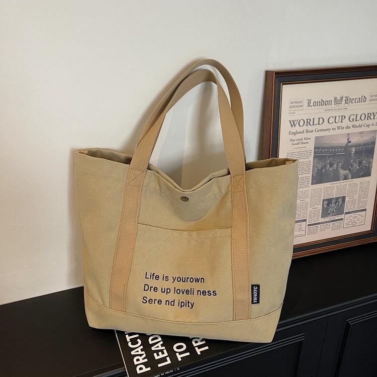 Borsa Tote in Tela Retrò da Donna 2026 – Versatile, Grande Capacità, da Mano o a Spalla Singola per il Pendolarismo