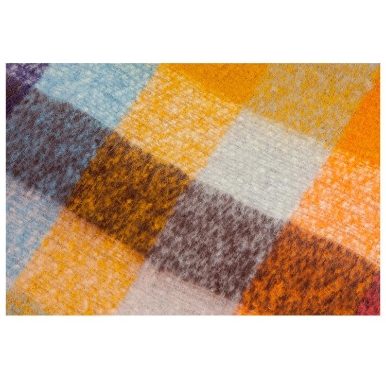 Outono Inverno Grosso Borla Cor Xadrez Cachecol Xale Feminino