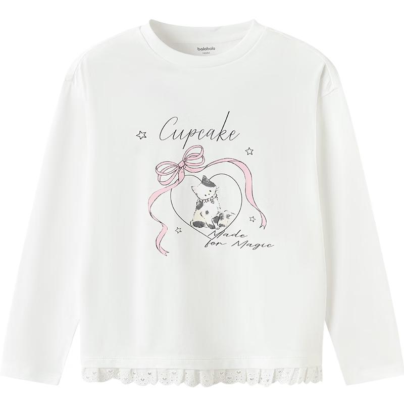 Balabala Girls Cotton Cartoon Long-Sleeve T-Shirt 165