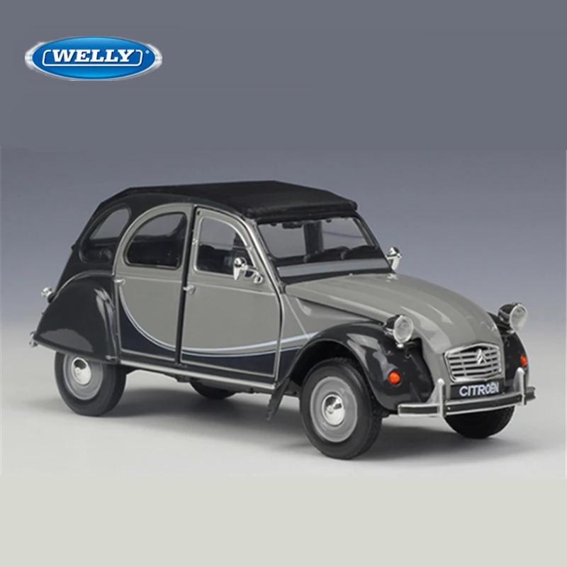 Welly 1/24 Citroen 2CV 6 Charleston Alloy Classic Vintage Car Model Diecast Metal Toy Classic Car Model Collection Gift