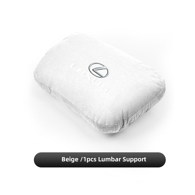 QDDY3 Luxury Suede Car Interior Seat Headrest Support Lumbar Pillow For Lexus F SPORT LBX NX RX 350h 450h ES UX 300e GS GX IS LS LX