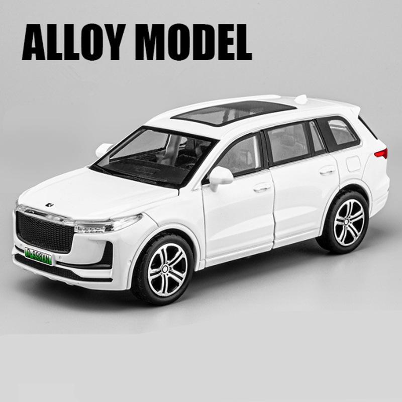 1:32 LEADING IDEAL ONE Alloy Electric Vehicles Model Diecast Metal New Energy Car Model Simulation Sound and Light Kids Toy Gift белый
