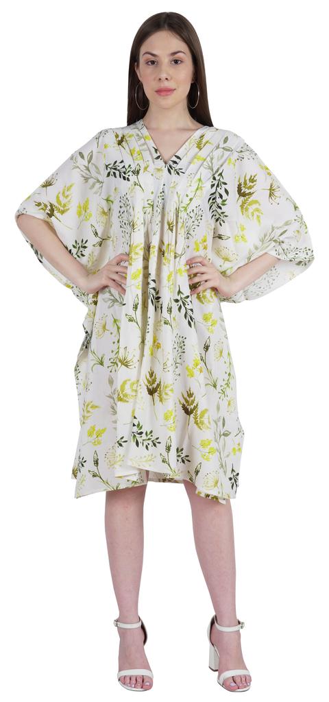 Moomaya Womens Short Kaftan Cover Up Night Dress Kaftan Gown Kimono