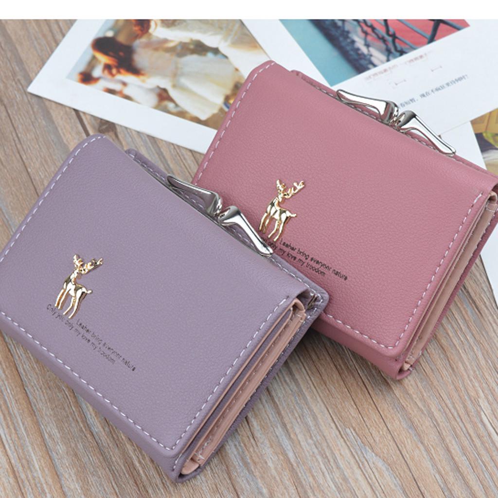 Women Wallets Short  Deerlet  Coin Purse Card Holder Bag