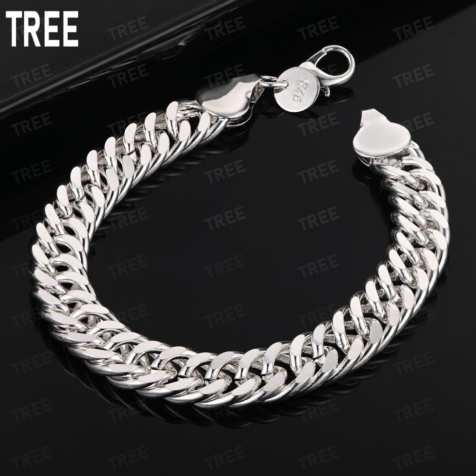 925 Sterling Silver 10mm Twist Ring Side Chain Bracelet - Elegant Gift Jewelry