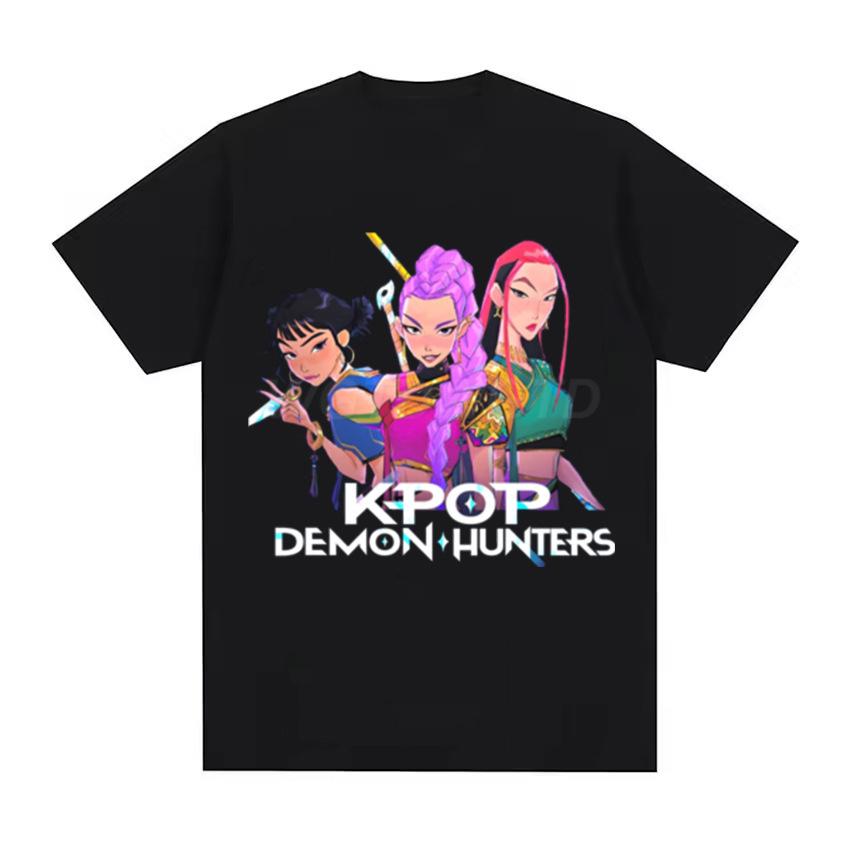Summer Round Neck Demon Hunter Pattern 3D Printed Top Fashionable Casual Short Sleeved Children's Boy and Girl Kids Unisex T-shirts