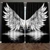 2pcs HD Digital Printed Curtains Living Room Bedroom Rod Pocket Curtains Colorful Angel Wings Print Curtain For Bedroom Window