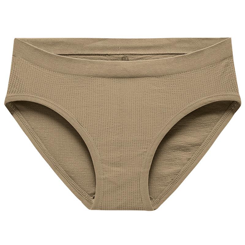 

Women Seamless and Comfortable Mid Waist Underwear Breathable Buttocks Lifting Thongs Shorts Panties L