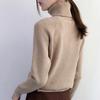 Women Winter Fashion Turtleneck Sweater Solid Color Loose Pullover Sweater Long Sleeve Tops