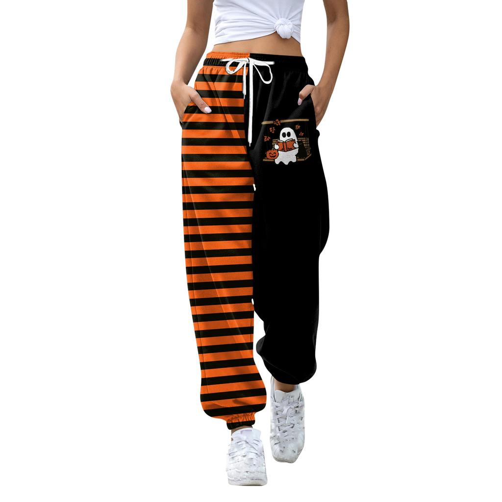 Barn Sport Halloween Dag Trykt Gradient Snøring Lomme Casual Joggebukser Bukser