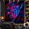 Wandbehang Wandteppich Atletico Madrid Druck Stoff für Wohnzimmer Schlafzimmer Heimdekoration