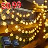 Outdoor Solar Star Crystal Globe String Lights Waterproof LED Fairy Lamps for Christmas Wedding Garden Patio Party Decoration