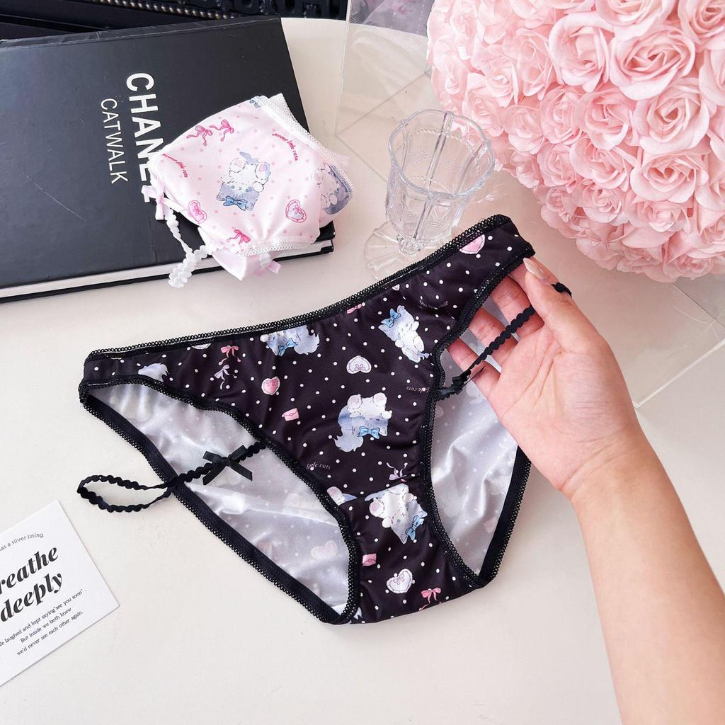 Milky Kitten Ice Silk Sweet Print Lolita Underwear