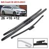 3Pcs Front & Rear Windshield Wiper Blades Set 26"+16"+12" Push Button Connector for European Compact Hatchback Wagon 2018-2023