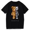 Teddy Bear Tshirt Cool Robotic Graphic Tops Harajuku Cartoon Streetwear Fitness Clothes Casual Fashion Tee Roupas Masculinas
