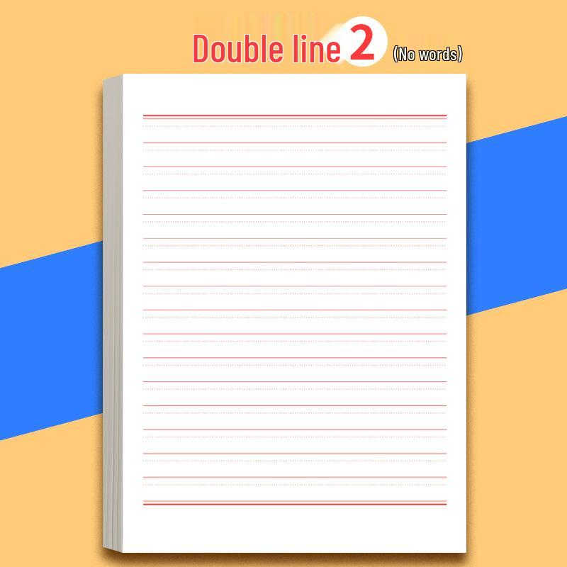 A4 Draft & Writing Paper with Single & Double Lines - Horizontal Grid