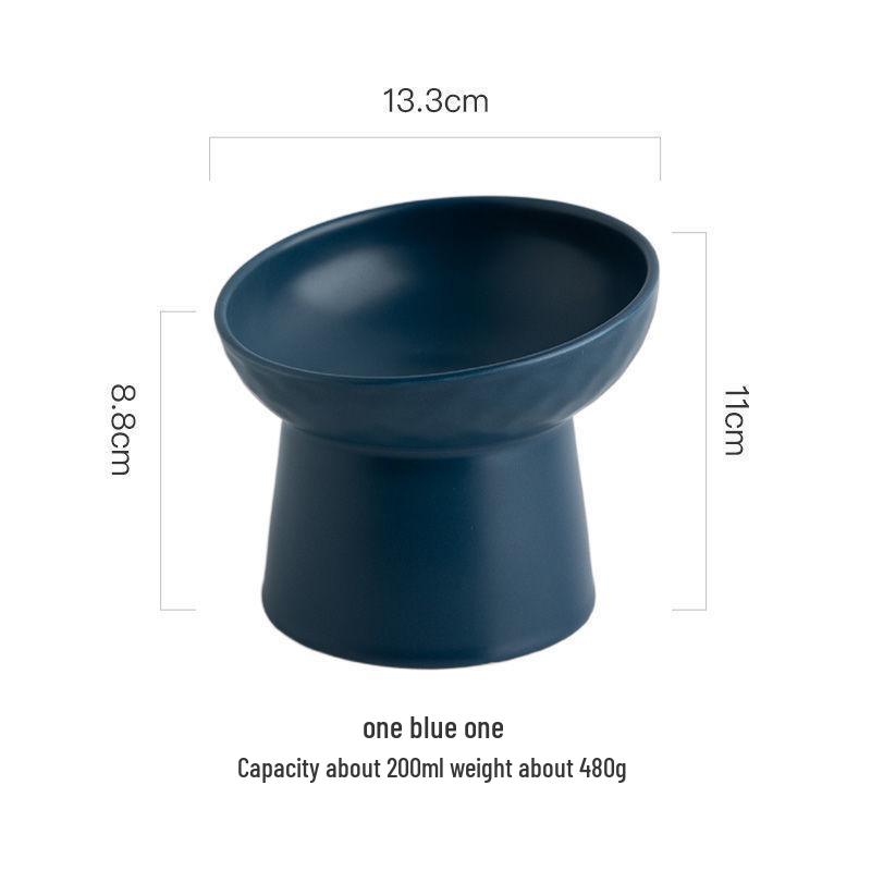 

Керамическая наклонная миска для кошек, с высокими бортиками для защиты шейного отдела позвоночника, цельная конструкция.