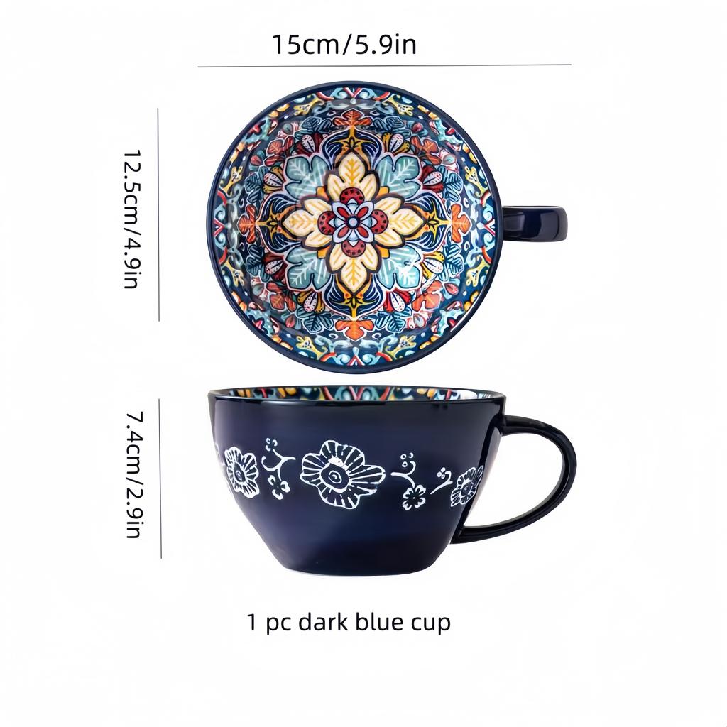 Bohemian Ceramic Coffee Mug – Morning Tea Cup, Funny Gift for Family, Friends, or Colleagues