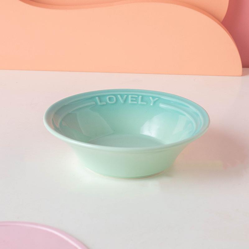 Cat Food Tray Nordic Style Ceramic Bowl Available in Multiple Colors Pet Bowl Water Bowl Cat and Dog Food Bowl Acrylic Stand