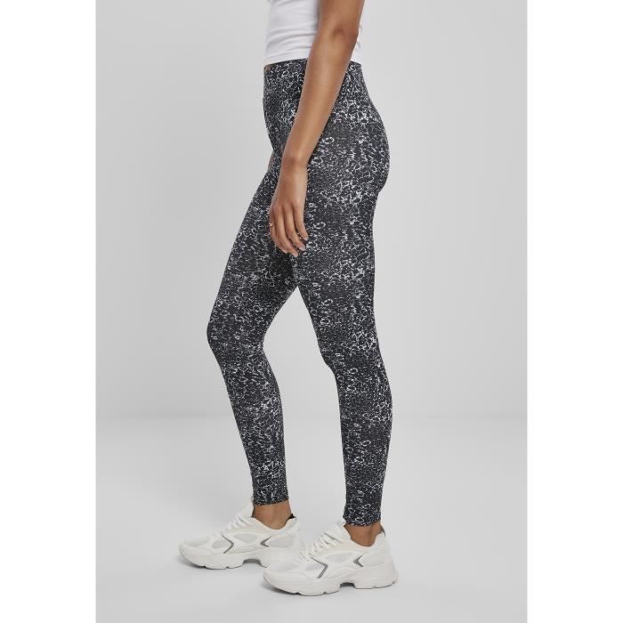 Legging Femme - Urban Classics - AOP - Noir/Blanc - Grandes Tailles