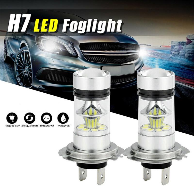 2Pcs H7 High Power LED Headlights Bulbs Conversion Kit Bulbs High Low Beam 100W 6000K Super Bright White Car Head Lights Lamp