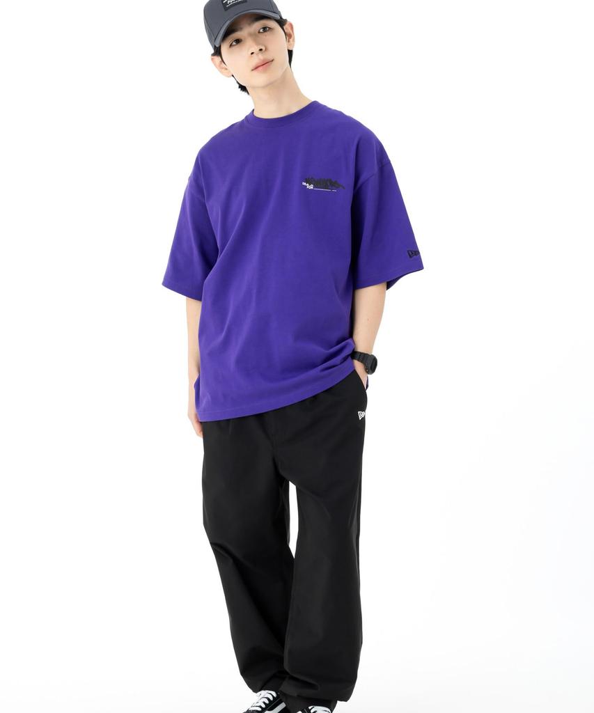 New Era Short Sleeve Oversized Cotton Size 24 True Exclusive to and Stylish Perfect for Travel T-Shirt, S/S Tee, (14683883, NER35A8863), Purple/Black,