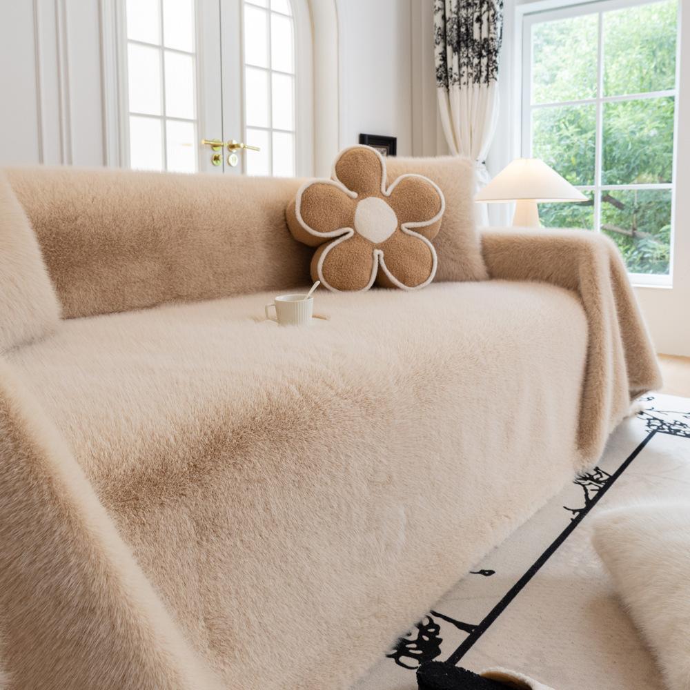 

Утолщенный чехол для дивана из норки, полотенце, универсальный высококачественный плюшевый зимний чехол, одеяло, завернутый чехол 180X130