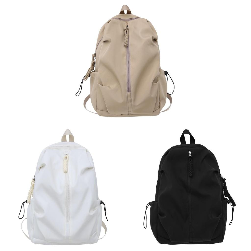 Nylon Student Backpack With Multiple Pockets For Daily Use