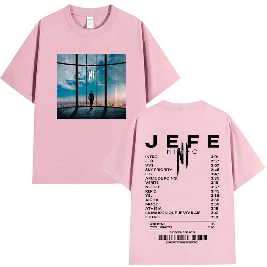 Rapper Ninho Jefe Album 2025 Graphic T-shirt Unisexs Clothing Rock Gothic Pop Music Short Sleeve T Shirt Fashion Oversized T-shirts