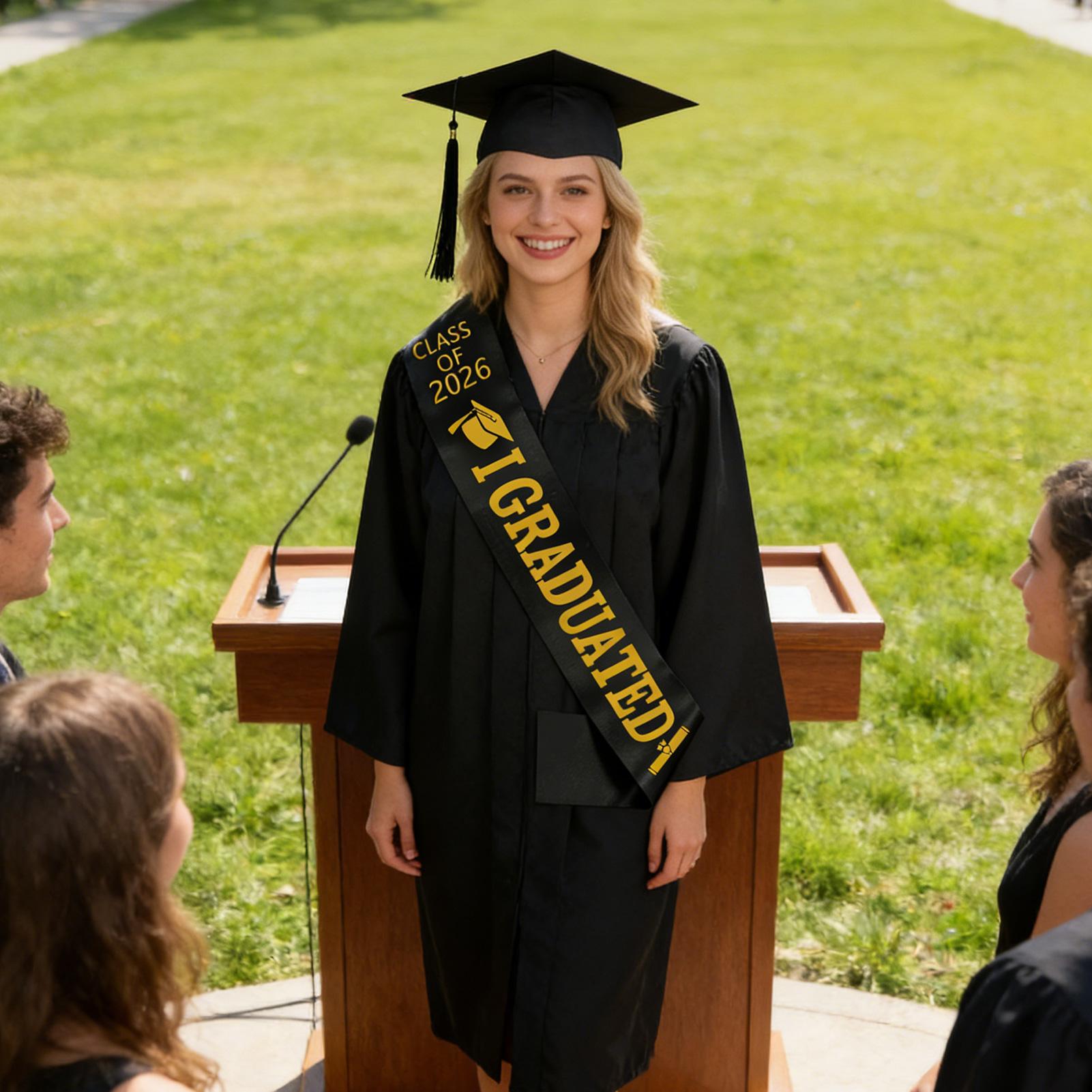 Graduation Unisex Set Classic Party Photo Prop 2026 Graduation Hat And Sash Set For Men Women Youth Teens College Student China Mainland