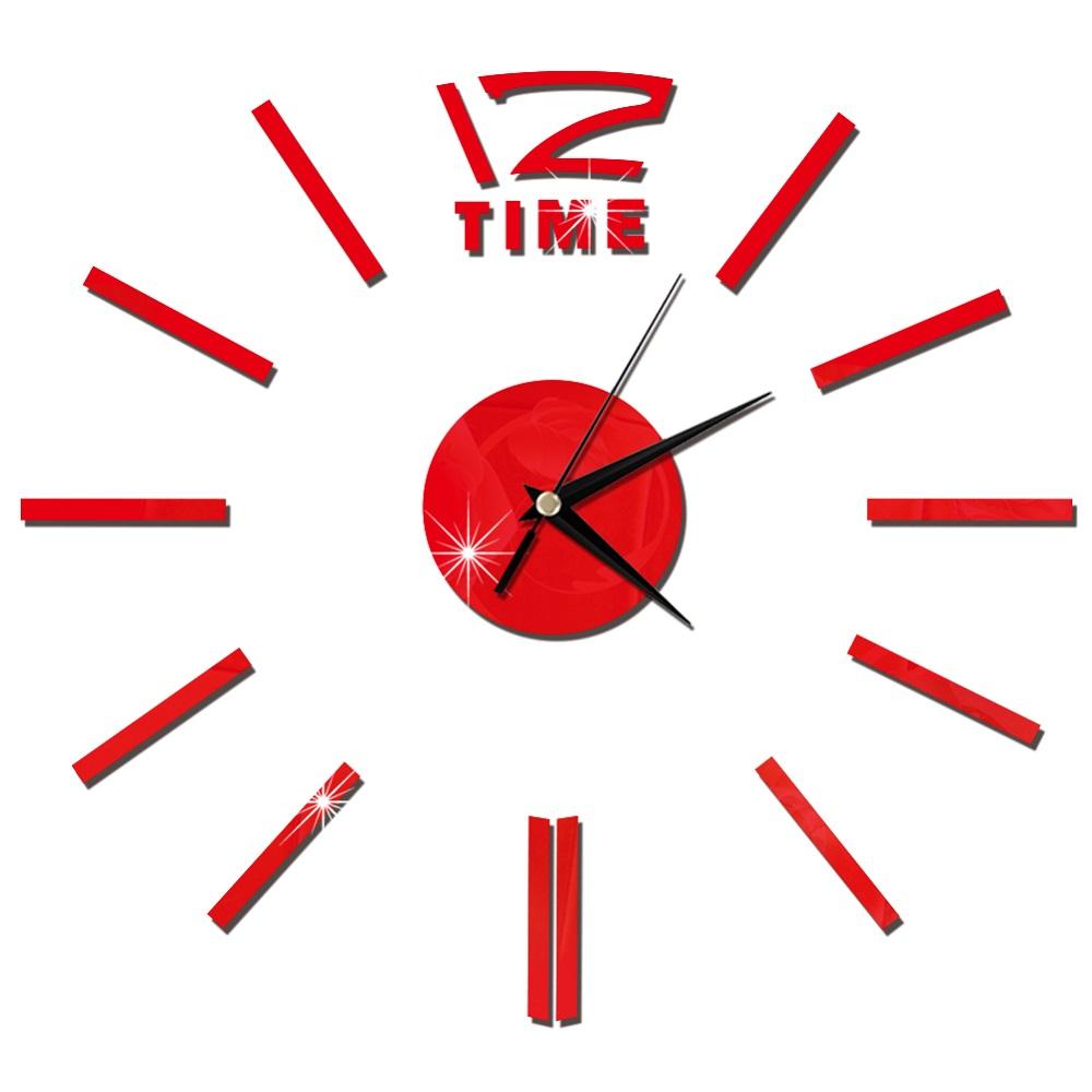 27inch Nordic Wall Clock Dining Restaurant Cafe Decorative Clocks Acrylic Mirror Wall Sticker Silent Quartz Watch Home Decor