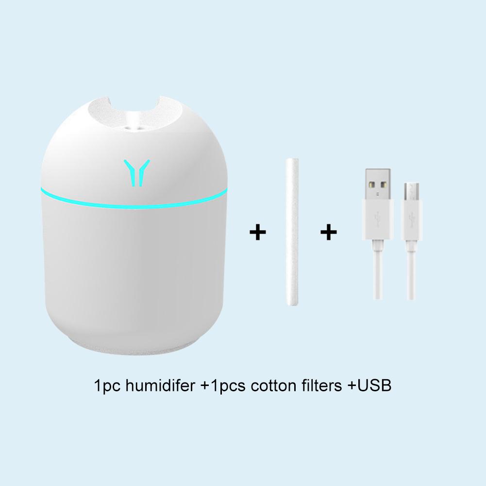 250 ml Mini-Luftbefeuchter USB Stumm Diffusor für ätherische Öle Tragbarer großer Sprühnebelhersteller fürs Auto mit LED-Nachtlampendiffusor