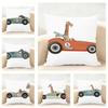 Funny Cartoon Animals Car Art Cushion Cover Linen Pillowcase Soft For Sofa Bed Home Room Decor