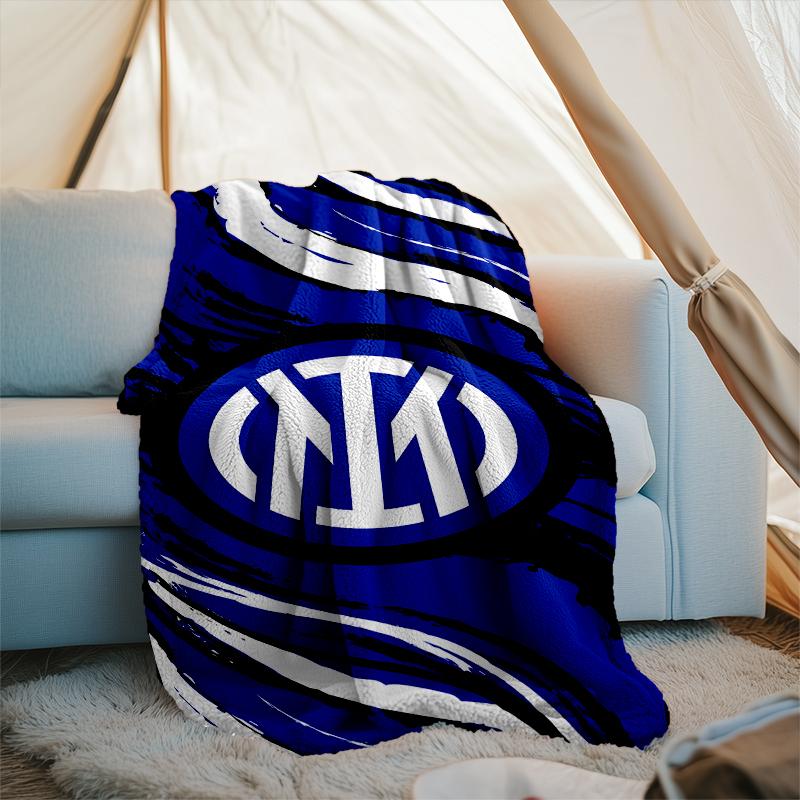 1 PZ F.C. Coperta morbida in flanella stampata Internazionale Milano per camera da letto da adulto, soggiorno, divano, campeggio, viaggi, regali per tifosi, regali di Natale