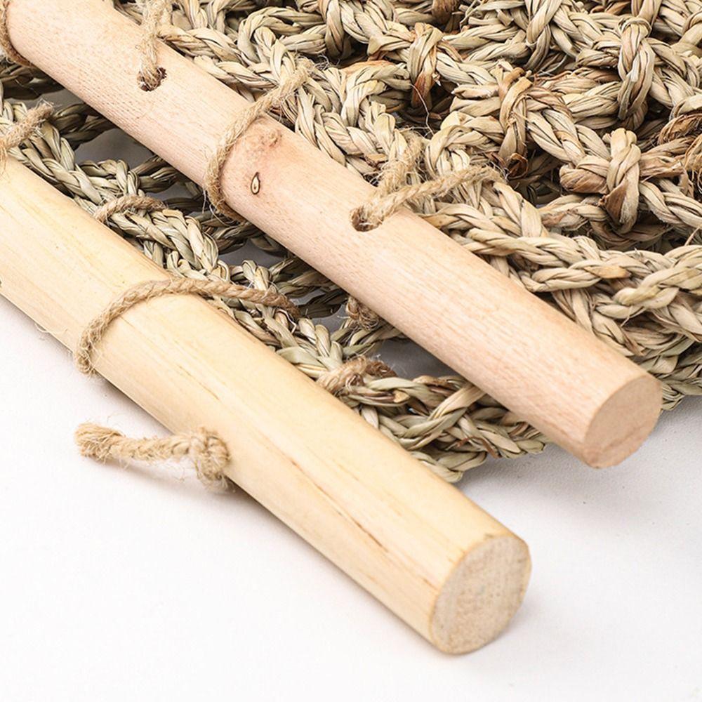 Handwoven Straw Reptile Hammock Breathable Woven Eco-Friendly Bird Swing Mat Chewable Decorative Foraging Mat Toys Bird Cage