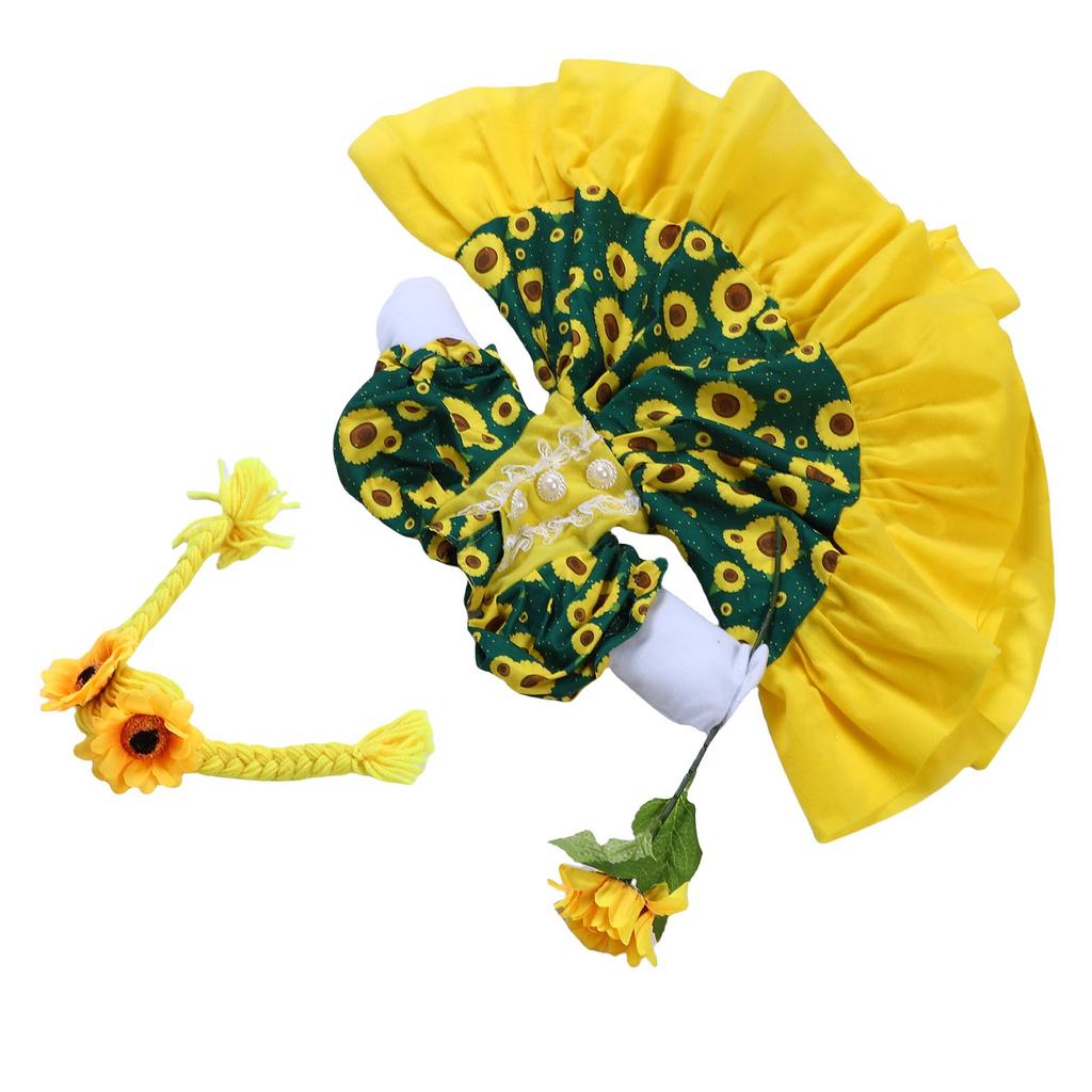 Sunflower Goose Outfit Unique Fade Proof Machine Washable Goose Statue Costume with Wig for Decoration