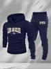 Autumn and winter explosion Los Angeles printed men's suit, hooded sweater sweatpants two-piece set, casual sportswear