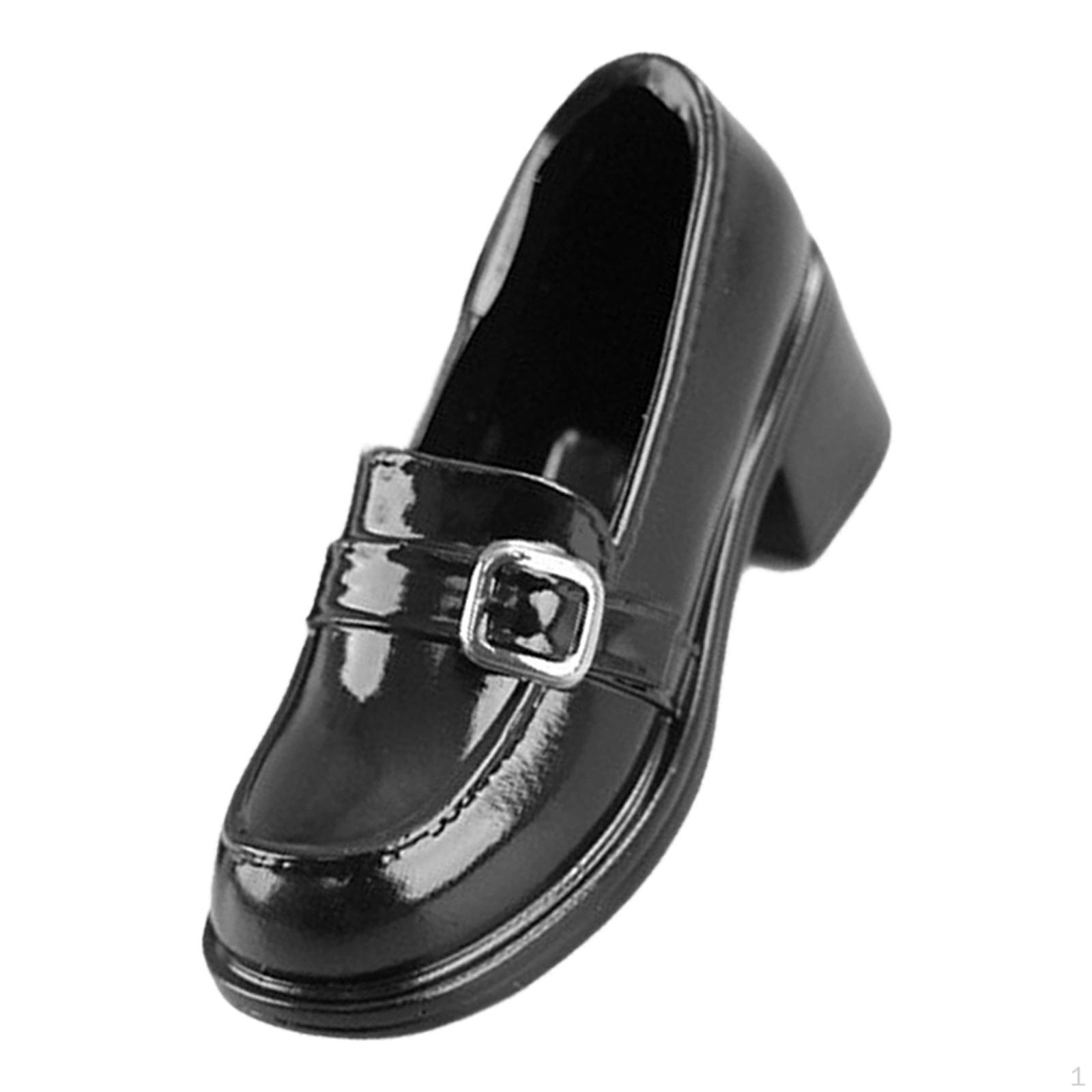 

1 Pair Miniature Figure Shoes with Action Footwear Loafer Trendy Fashion Premium Accessories чёрный