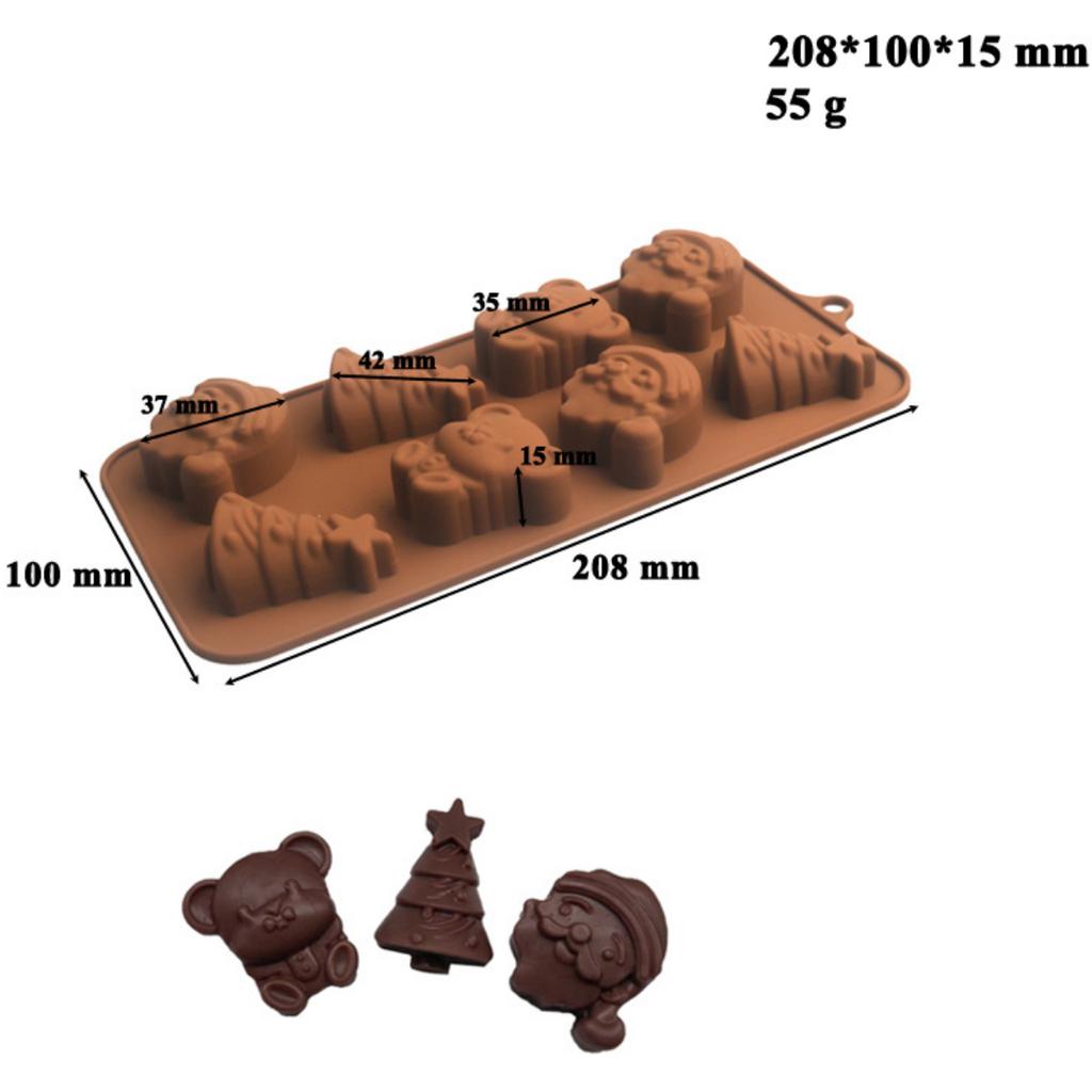 Mixed Styles Christmas Tree Series Chocolate Silicone Mold Santa Baking Set Cake Biscuit Jelly Mold Party Festival Candle Decor