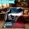 1PC Custom Name Blanket Houston-Texans Artwork Flannel blankets Patterns Throw Blanket All-Season Soft Gift for Couch, Bed, Camping, Birthday gifts