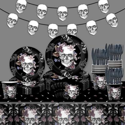 Day Of The Dead Skull Mexican Carnival Party Cutlery Paper Plates Paper Cups Tissue Tablecloths Festival Supplies
